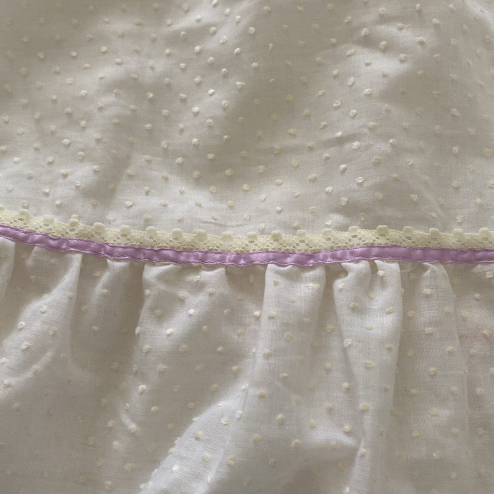 Vintage 1970’s prairie style full length dress with dimensional polka dots - Picture 9 of 14